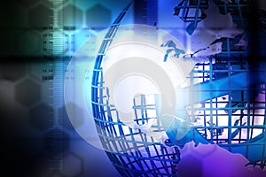 Digital illustration of Globe created by line