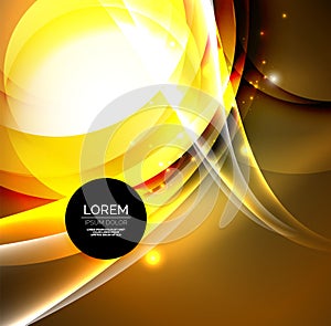 Digital illustration, glowing waves and circles