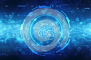 Digital illustration of Human brain structure, Creative brain concept background, innovation background