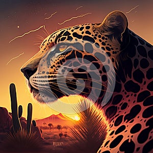 Digital illustration of a jaguar