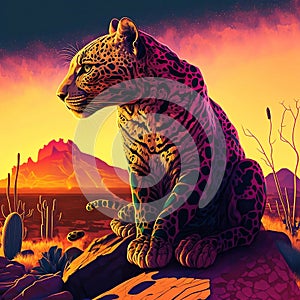 Digital illustration of a jaguar