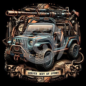 Digital illustration of a Jeep