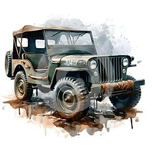 Digital illustration of a Jeep