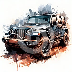 Digital illustration of a Jeep