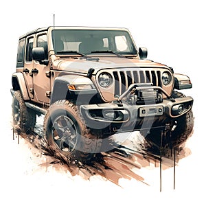 Digital illustration of a Jeep