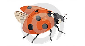A digital illustration of a ladybug (Coccinellidae) features prominently. It shows a photo