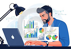 A digital illustration of a man