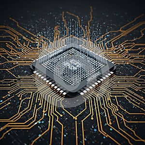 Elements resembling electronic components, emphasizing the complexity of