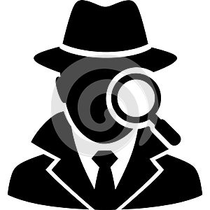 Minimalistic black detective silhouette AI generated