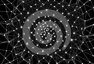 A digital illustration of a monochromatic quantum network.
