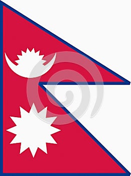 Digital illustration of the national flag of Nepal