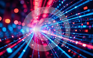 Futuristic Data Stream and Digital Network