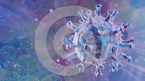 Digital illustration with new type of coronavirus in organic space