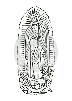 Digital illustration of Our Lady of Guadalupe