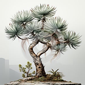 Digital Illustration Of A Phoenix Tree: Hyper-realistic Urban Landscape