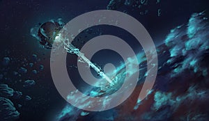 A digital illustration of planet earth from the outer space