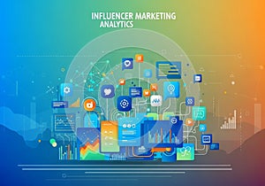 A digital illustration showcasing multiple graphical elements