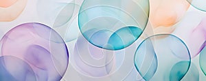 Abstract Background with Pastel Colored Bubbles and White Background