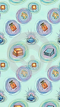 Digital Illustration of Various Objects in Cells