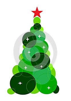 Digital image of abstract Christmas tree on white background. photo