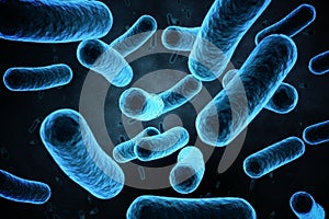 Digital image of blue bacteria
