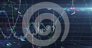 Financial data processing against blue background