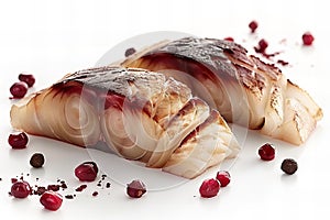 Digital image of fotografÃÂ­a de dibujos realista y con fondo blanco un plato comworker boarfish fillet cut, no background. a p photo
