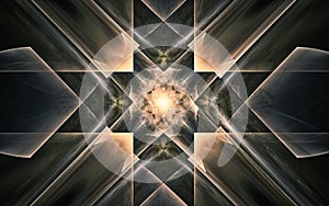 Digital image generated on a computer consisting of beautiful abstract geometric shapes, lines of different colors for a