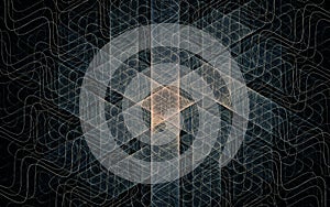 Digital image generated on a computer consisting of beautiful abstract geometric shapes, lines of different colors for a