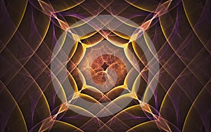 Digital image generated on a computer consisting of beautiful abstract geometric shapes, lines of different colors for a