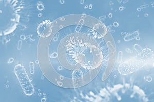 Digital image of green bacterium 3d