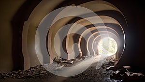 A Digital Image Illustrating A Majestic Tunnel With A Light At The End AI Generative