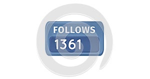 Digital image of increasing number of followers on a white background 4k