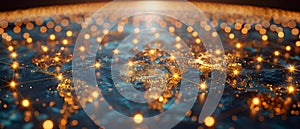 Concept Digital image showing interconnected nodes symbolizing global network connectivity