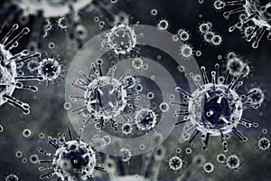 Digital image of virus in human body