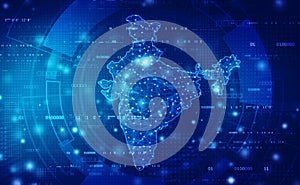 Digital India technology, India Map on technology abstract background