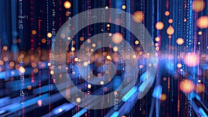 Digital information concept - binair code background.