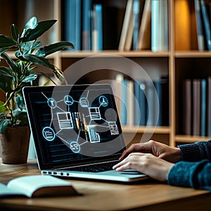 Digital Information Flow: E-book Network on Laptop for Online Study