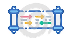 Digital Information Flow Interactive Data Exchange, vector design Generative AI