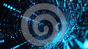 Digital information flowing through abstract data tunnel network