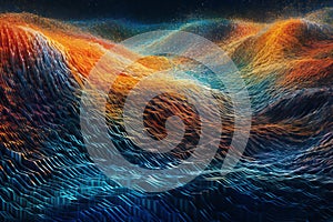 Digital Information Ocean - Binary Code Waves (AI Generated)