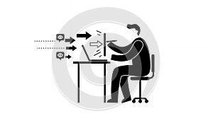 Digital Information Processing and Communication Workflow Icon