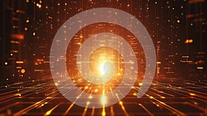 Digital information stream flowing through abstract data network