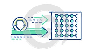 Digital Information Stream Icon, Binary Data Transfer, vector design Generative AI