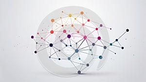 Digital Information Technology Network Background, Abstract dot point connect with gradient line Digital Networking conceptual