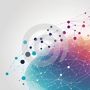 Digital Information Technology Network Background, Abstract dot point connect with gradient line Digital Networking conceptual