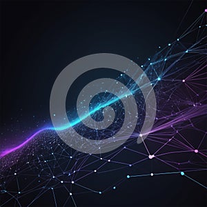 Digital Information Technology Network Background, Abstract dot point connect with gradient line Digital Networking conceptual