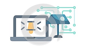 Digital Innovation Creative Tech, Idea Generation Icon, vector design Generative AI