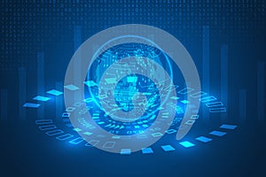 Digital innovation and high tech technological abstract.