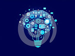 Digital Innovation and Technology Idea Light Bulb